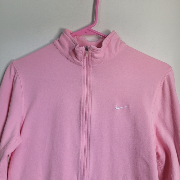 Nike Women’s Sz Med Dri-Fit Pullover Sweatshirt Pink Half Zip Front with Pocket - Picture 2 of 11